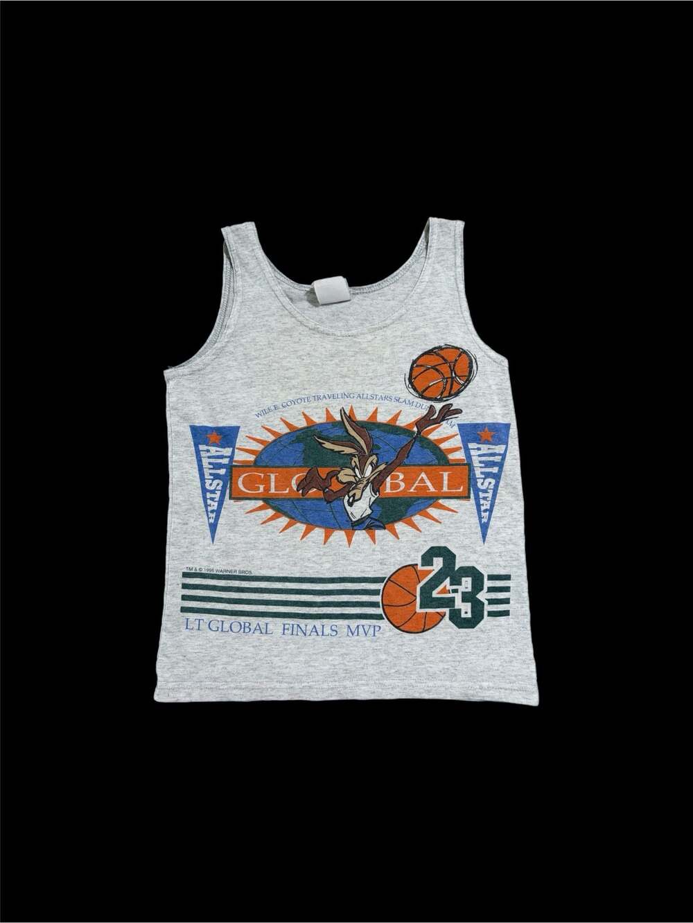 Vintage 1996 Looney Tunes Wile E. Coyote Traveling Allstars Basketball Tank Top